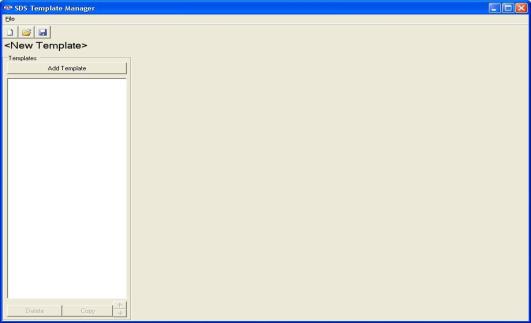 New Template Manager Screen